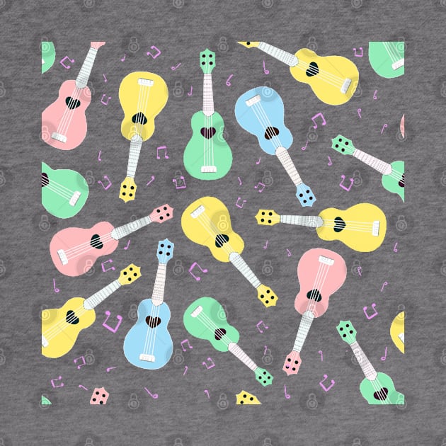 Joyful Ukuleles In Summery Pastels by HeartLiftingArt